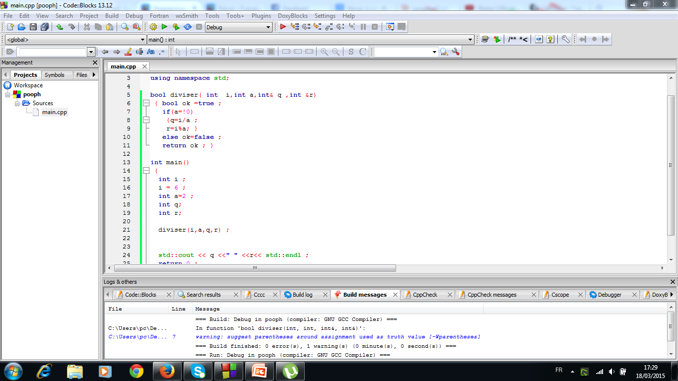 Pogramme de division probleme en c++ !!! par Djali page 1